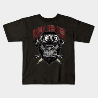 Ride or Die Biker Gorilla Kids T-Shirt